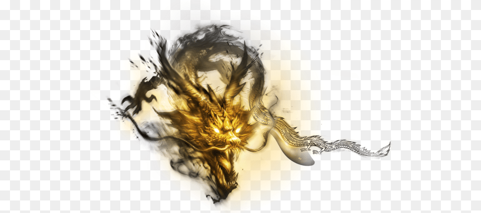 Mq Dragon Black Gold Smoke Fantasy Black And Gold Smoke, Art, Animal, Insect, Invertebrate Png Image