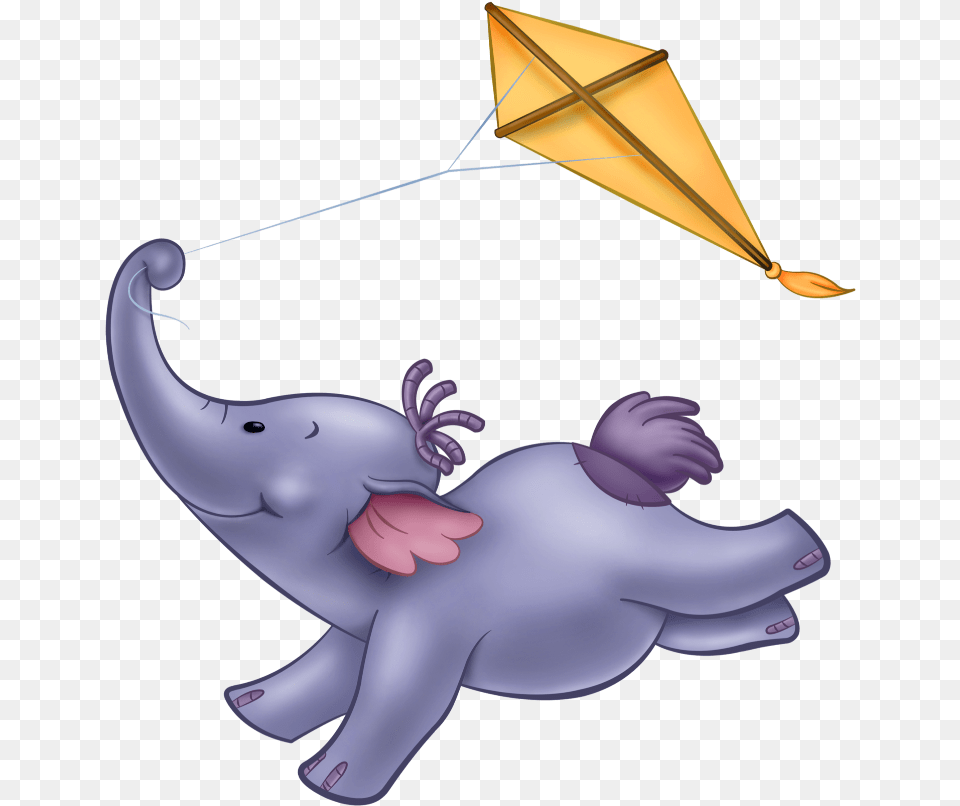 Mq Eeyore Winniethepooh Flying Disney Cute Cartoon Elephant, Toy, Kite, Animal, Fish Free Png Download
