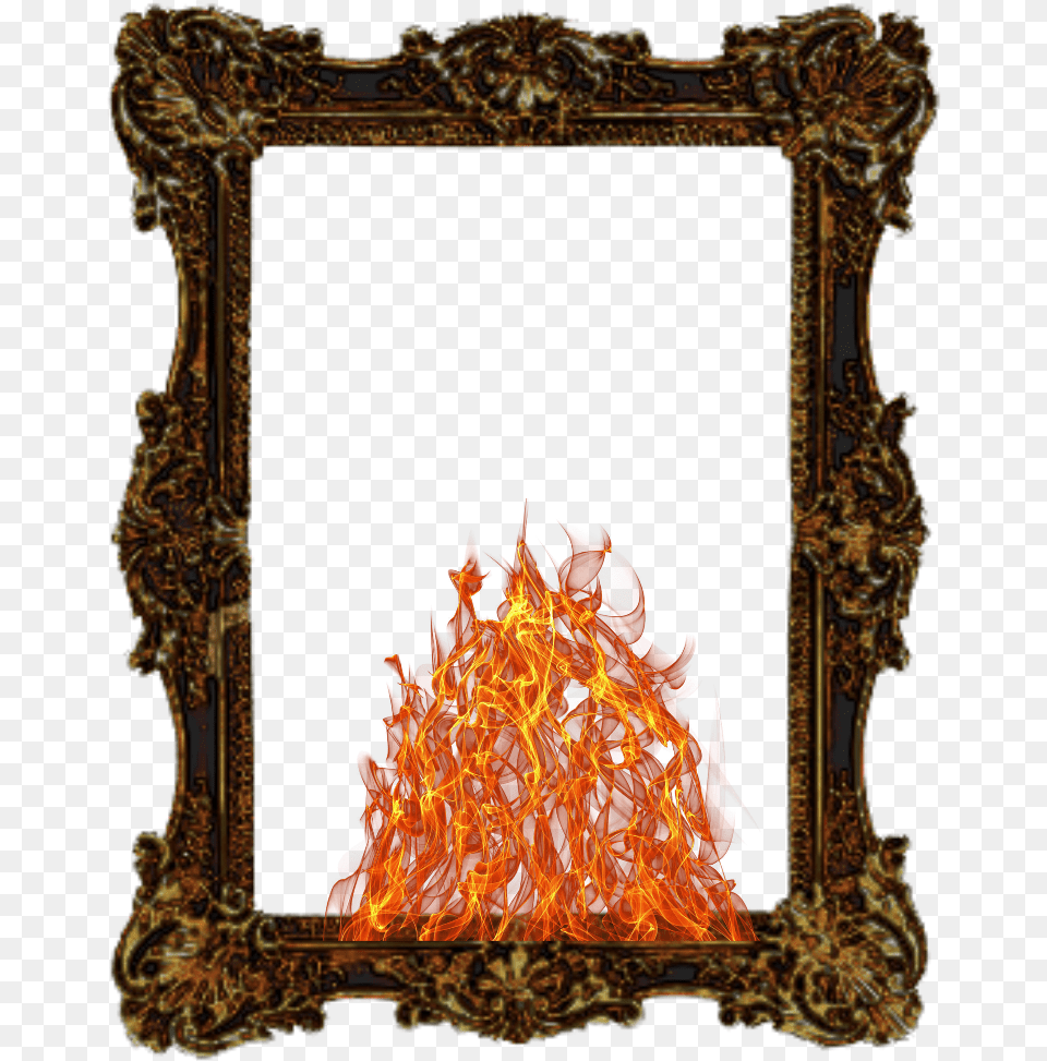 Mq Fire Flames Frame Frames Border Borders Fire, Fireplace, Indoors, Flame, Bonfire Png Image