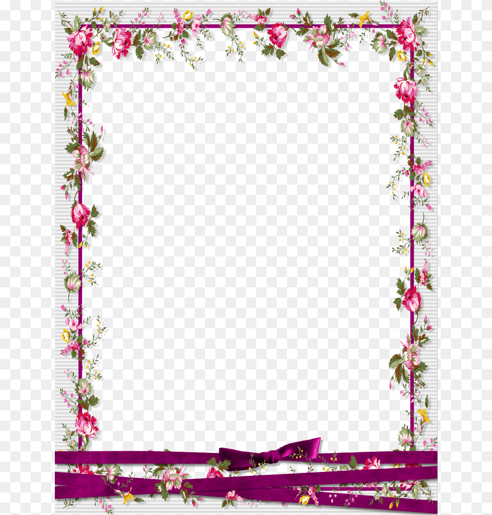Mq Flowers Flower Bow Bows Ribbon Pink Frames Frame Background Border Design, Art, Floral Design, Graphics, Pattern Free Png Download