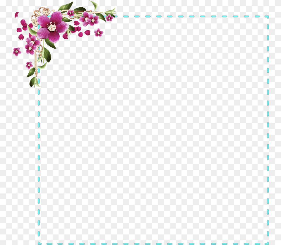 Mq Frame Frames Turquoise Border Borders Floral Design, Art, Pattern, Mail, Greeting Card Free Png Download