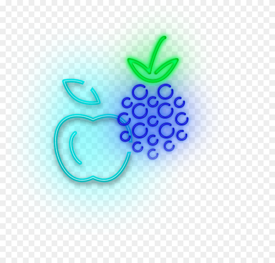 Mq Fruit Blackberry Apple Blue Neon Circle Fruit Neon, Pattern, Art, Graphics, Clothing Free Transparent Png