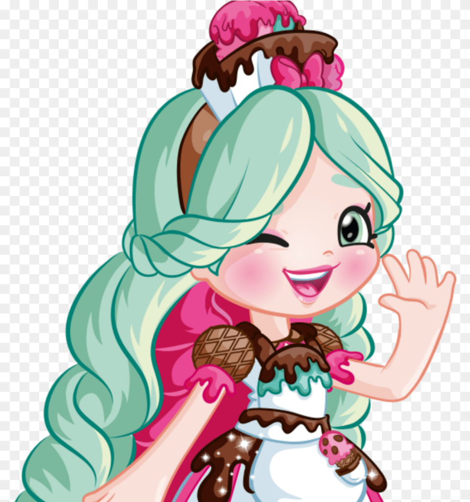 Mq Girl Cake Shopkins Shoppies Peppa Mint Chef Club, Publication, Book, Comics, Cream Png