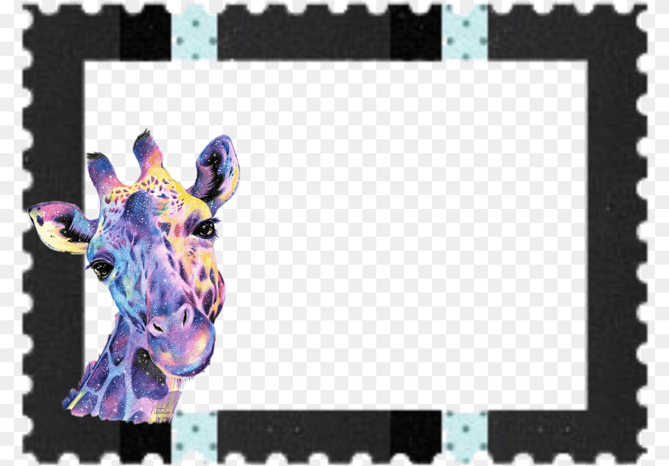 Mq Girraffe Frame Frames Border Borders, Purple, Animal, Giraffe, Mammal Png