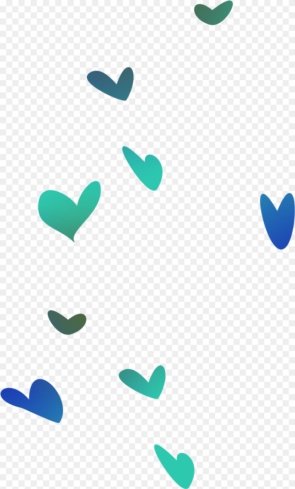 Mq Green Blue Heart Falling Hearts Teal Heart Clipart, Paper, Flower, Petal, Plant Free Png Download