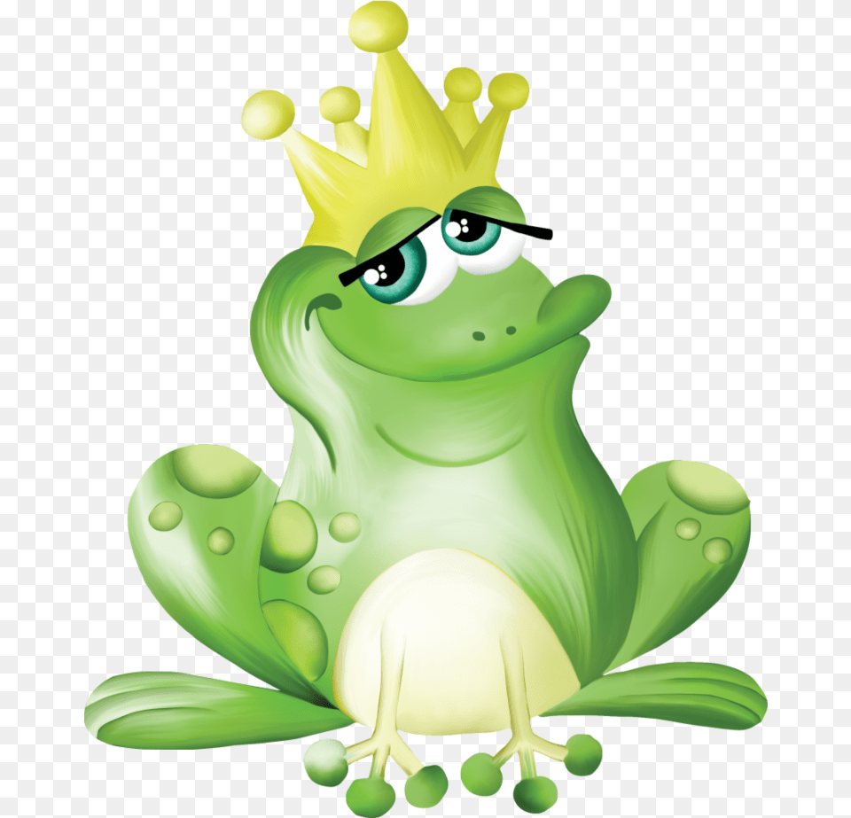 Mq Green Frogs Frog Crown Crowns Cartoon Frog Prince Clipart, Amphibian, Animal, Wildlife Free Png
