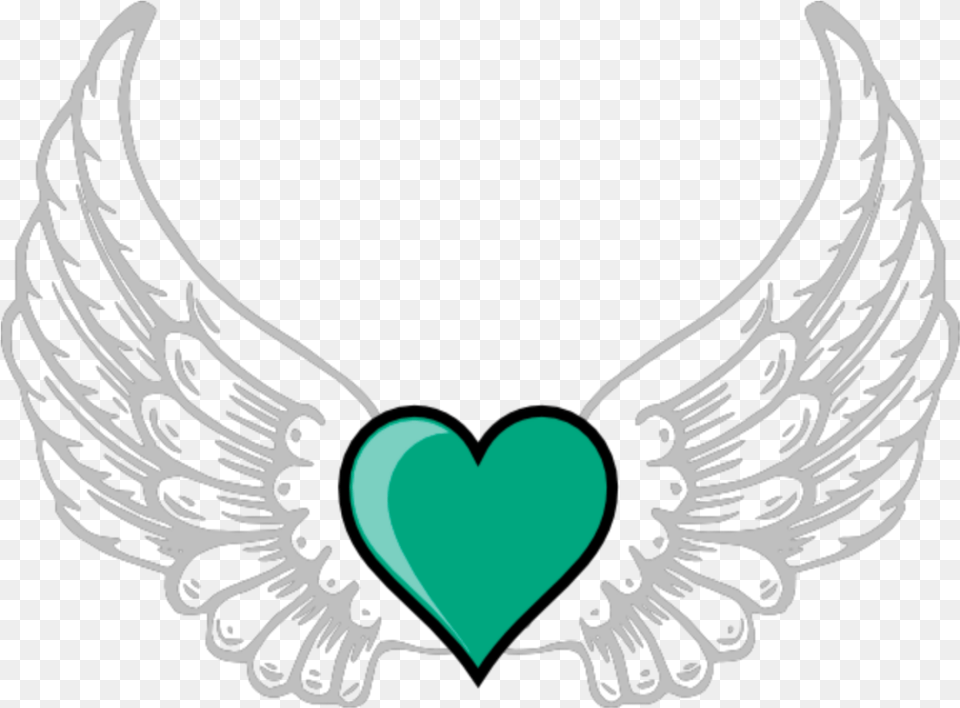 Mq Green Heart Hearts Wings Wing Heart With Wings, Emblem, Symbol, Person, Accessories Png Image