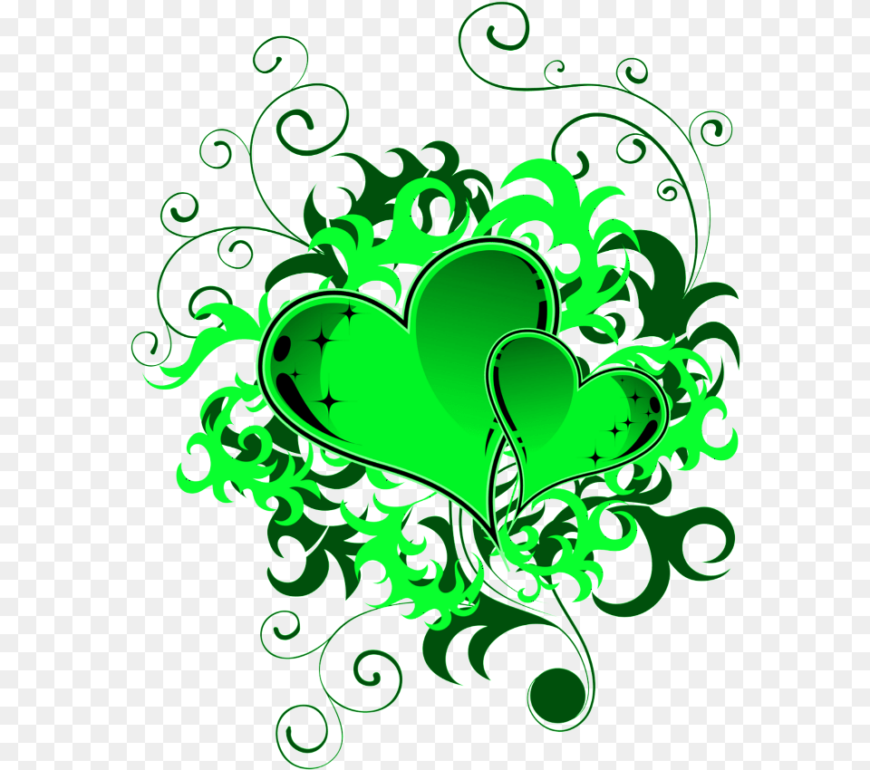 Mq Green Hearts Hearts Swirls Swirl Background, Art, Floral Design, Graphics, Pattern Free Png
