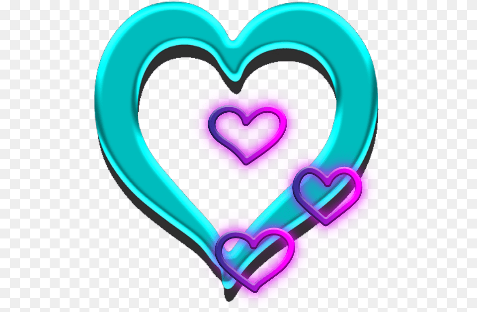 Mq Green Purple Hearts Heart Neon Heart, Appliance, Blow Dryer, Device, Electrical Device Png