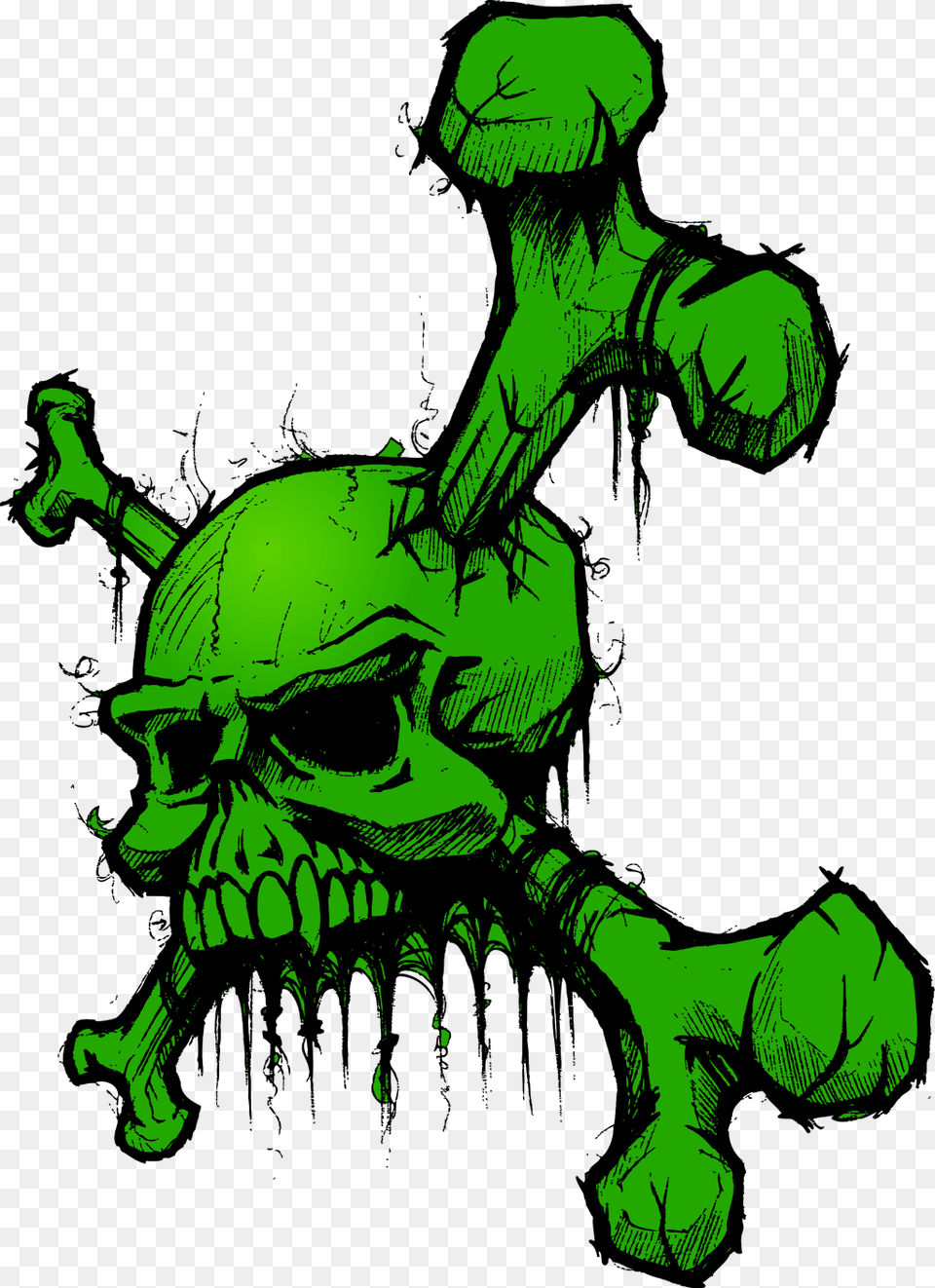 Mq Green Skull Skulls Head Skull And Crossbones, Alien, Adult, Male, Man Png
