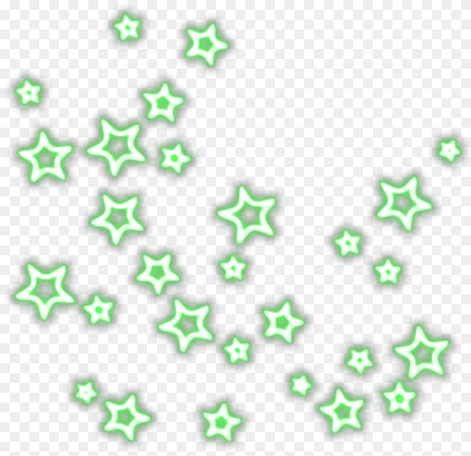 Mq Green Stars Star Neon Transparent Aesthetic Blue Stars, Symbol, Outdoors, Nature Free Png Download