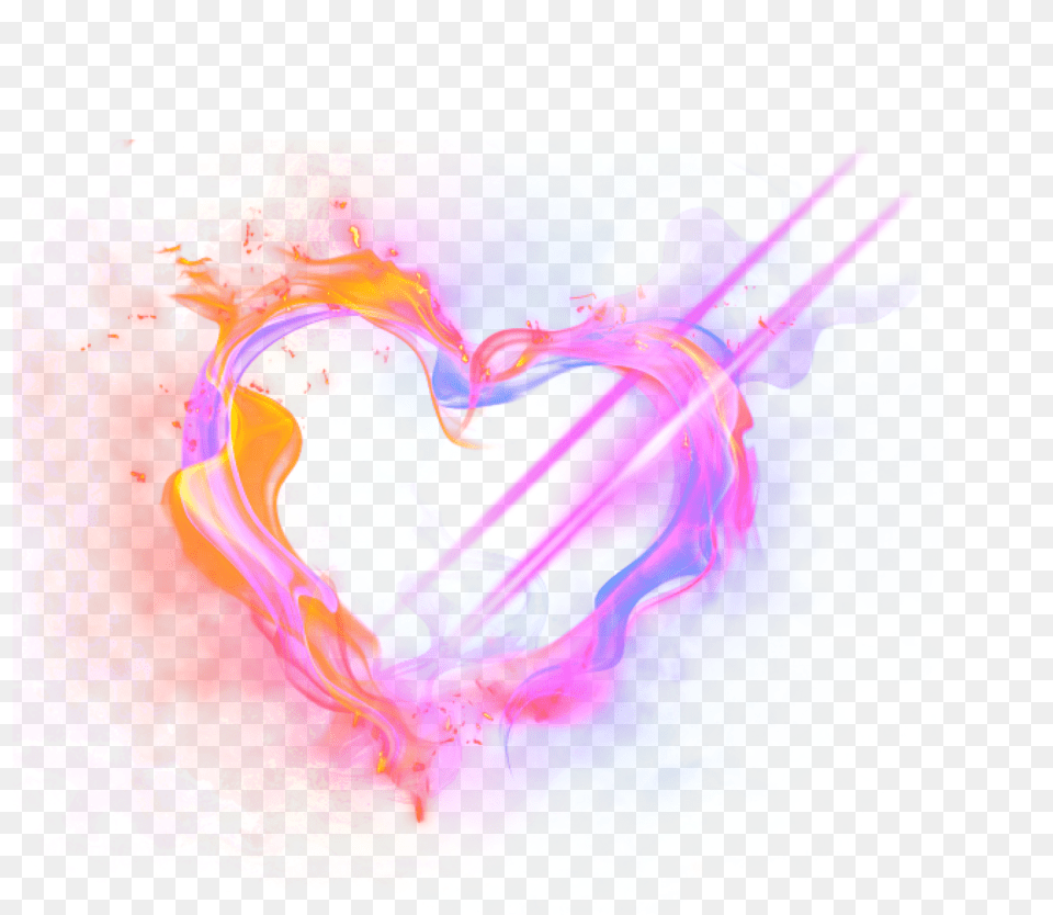 Mq Heart Hearts Smoke Smoke Rainbow Light Colorful Light, Art, Graphics, Purple, Pattern Free Png Download