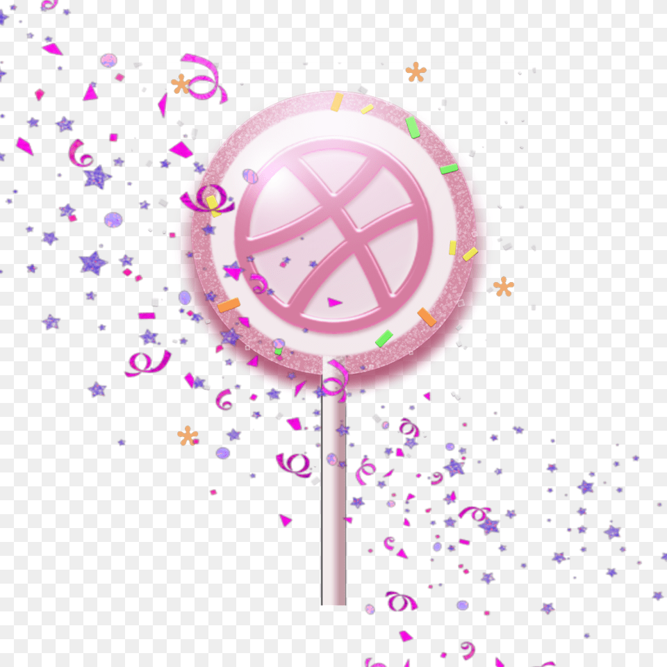 Mq Pink Lollipop Candy Confetti Stars And Confetti Pink, Food, Sweets Free Png