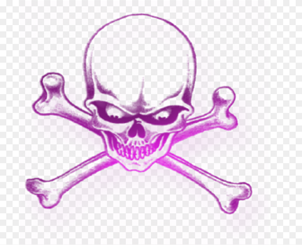 Mq Pink Neon Skull Skulls Bones Ouled Haffouz, Purple, Art Png Image