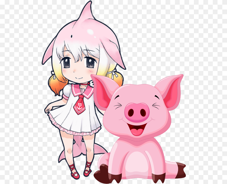 Mq Pink Pig Animals Girl Anime Pig Clipart Pinky Pig, Baby, Publication, Book, Comics Free Png