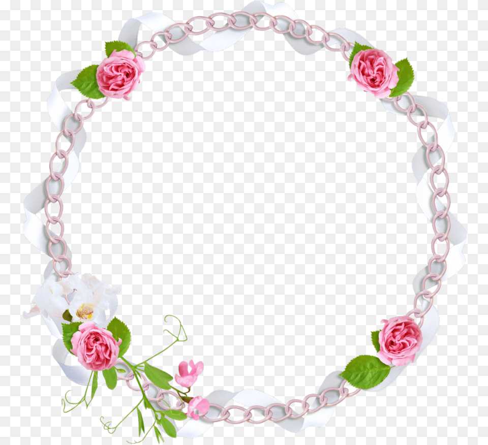 Mq Pink Rose Chains Frame Frames Border Borders Pink Circle Frame, Accessories, Bracelet, Flower, Jewelry Free Png