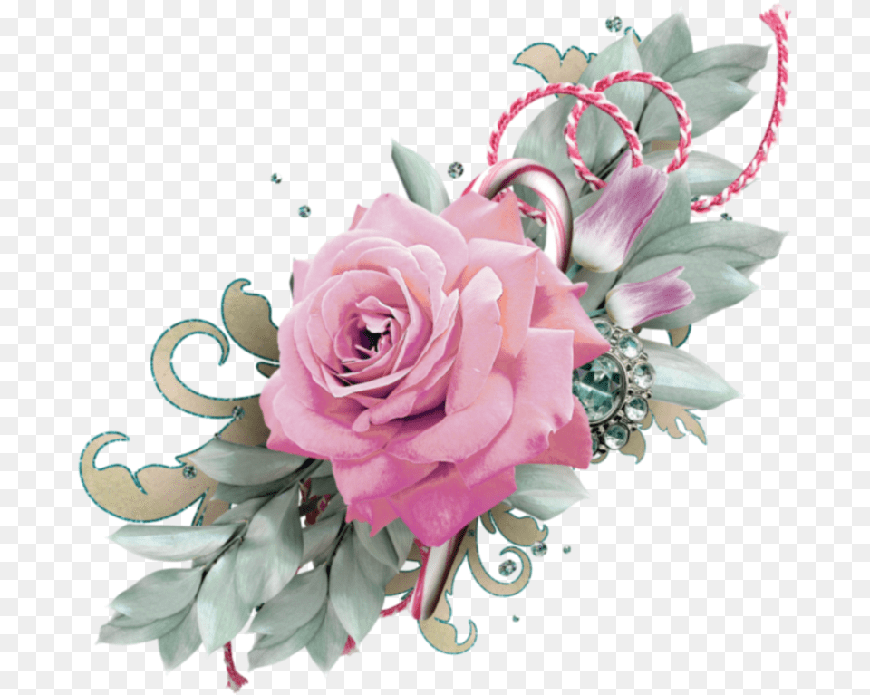 Mq Pink Rose Flower Border Clipart Rose Flower, Accessories, Plant, Flower Bouquet, Flower Arrangement Free Png Download