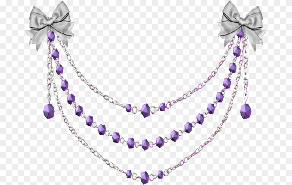 Mq Purple Bow Bows Pearl Pearls Decorate Gold Choker With Black Stone, Accessories, Jewelry, Necklace, Bead Png Image