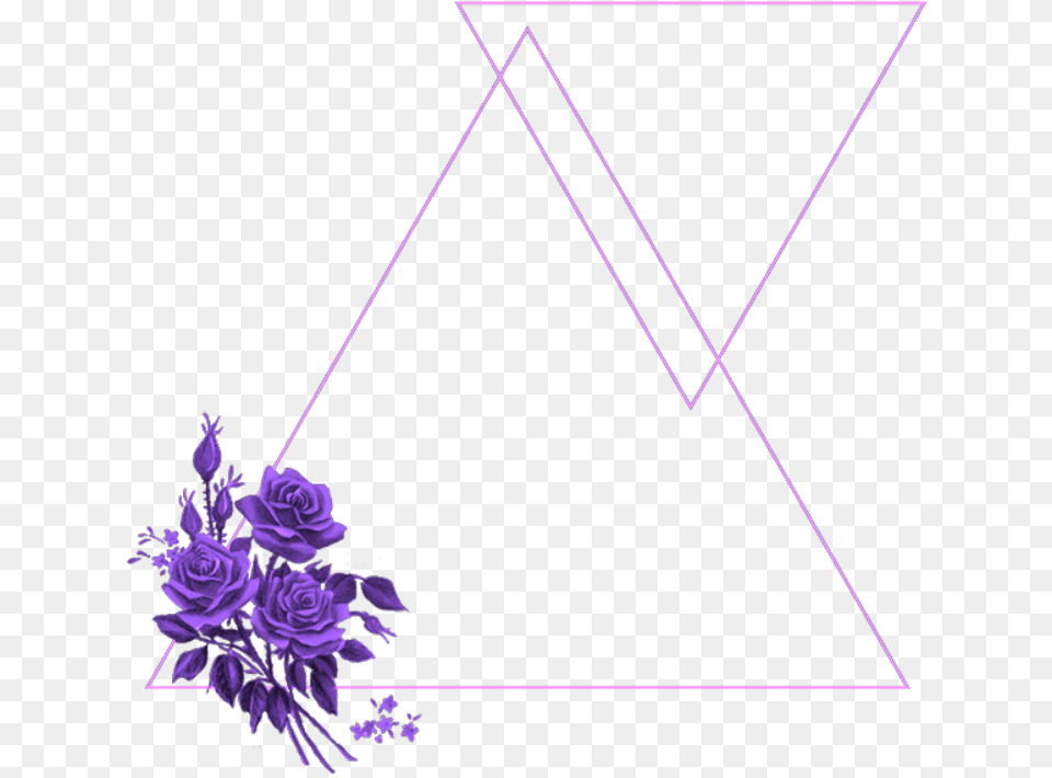 Mq Purple Flowers Frame Frames Border Borders Purple Shine, Art, Graphics, Triangle, Flower Free Transparent Png
