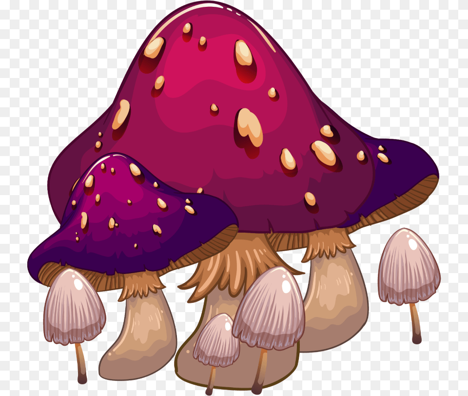 Mq Purple Mushroom Mushrooms Toads Vector Art Wooden Board, Fungus, Plant, Animal, Sea Life Free Png Download
