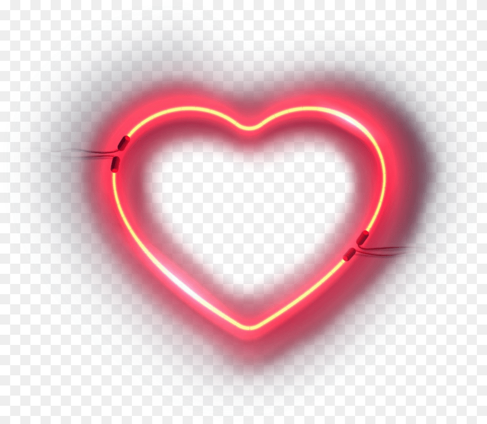 Mq Red Light Lights Hearts Heart Neon Red Light Heart Free Transparent Png