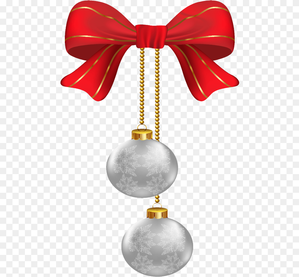 Mq Red Silver Bow Christmas Hanging Christmas Tree Ornament, Accessories, Earring, Jewelry, Bottle Free Png Download