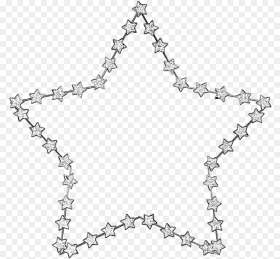 Mq Silver Star Stars Frame Frames Border Borders Black And White, Accessories, Symbol Free Png