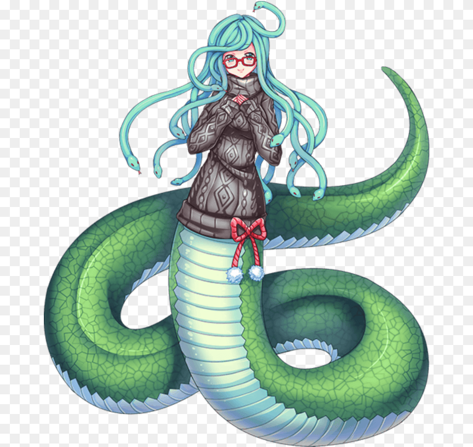 Mq Snakes Medusa Fantasy Anime Lamia Snake, Face, Head, Person, Animal Png Image