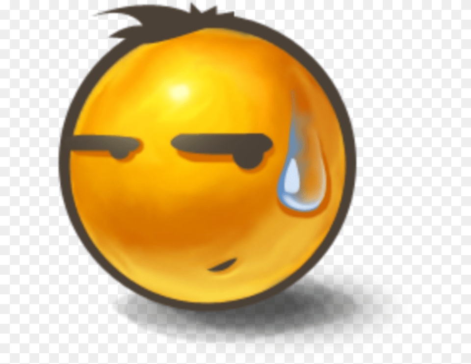 Mq Tear Drop Yellow Emoji Emojis Serious Emojis, Sphere, Clothing, Hardhat, Helmet Free Png