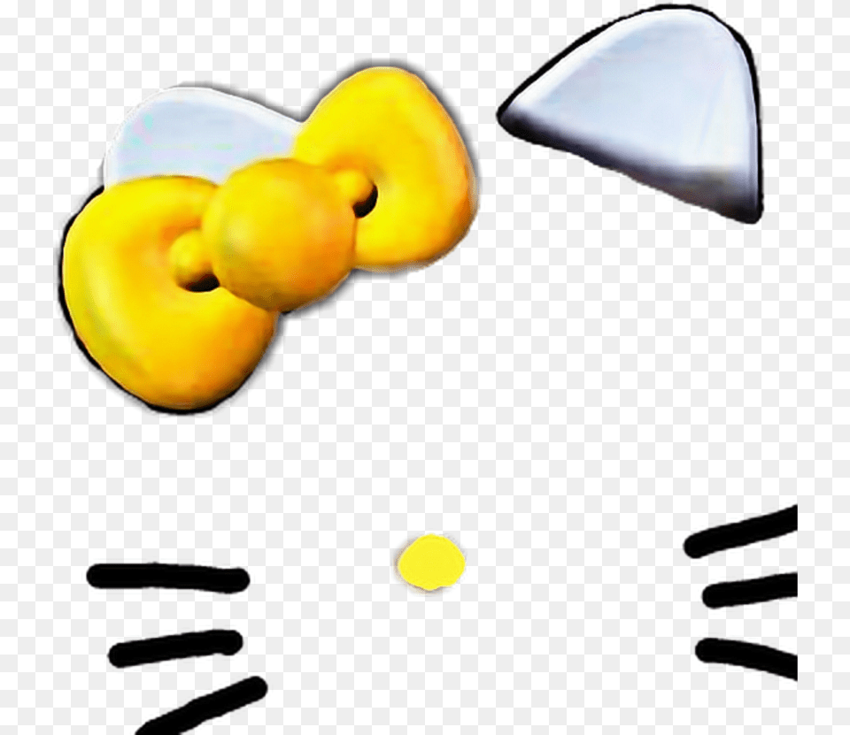 Mq Yellow Bow Bows Kitty Hellokitty Face Transparent Face Hello Kitty Logo, Produce, Food, Plant, Fruit Free Png