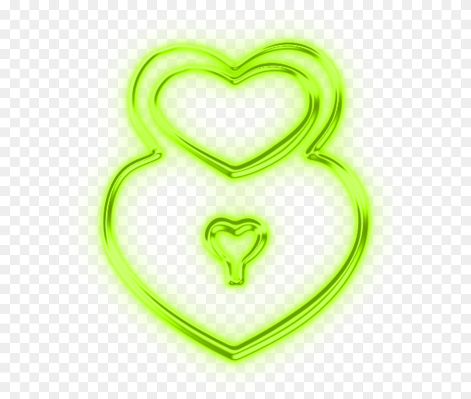 Mq Yellow Heart Keyhole Neon Heart, Green, Plate, Light Free Png
