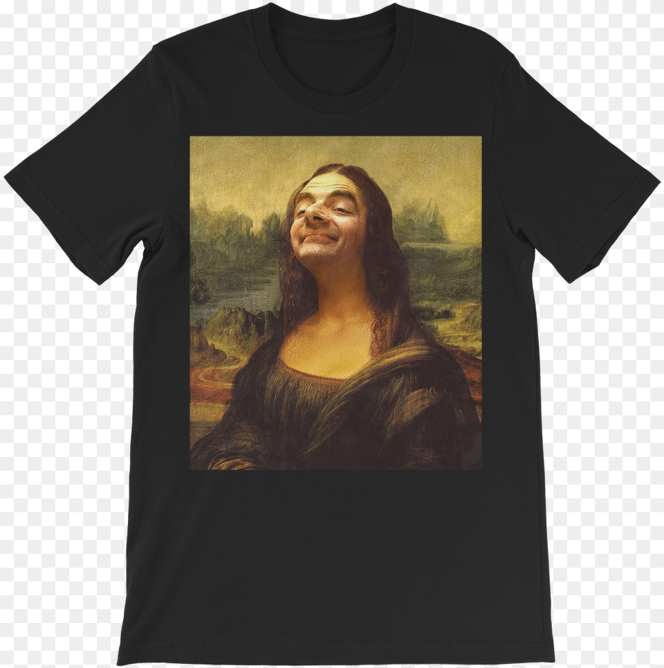 Mr Bean39s Face On The Mona Lisa Classic Kids T Shirt Mona Lisa Mister Bean, T-shirt, Clothing, Portrait, Head Free Png