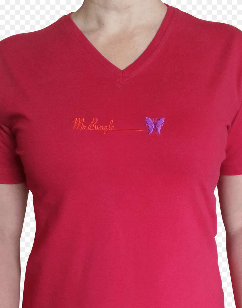 Mr Bungle Quotbutterflyquot Ladies Red V Neck T Shirt, Clothing, T-shirt, Adult, Male Free Png