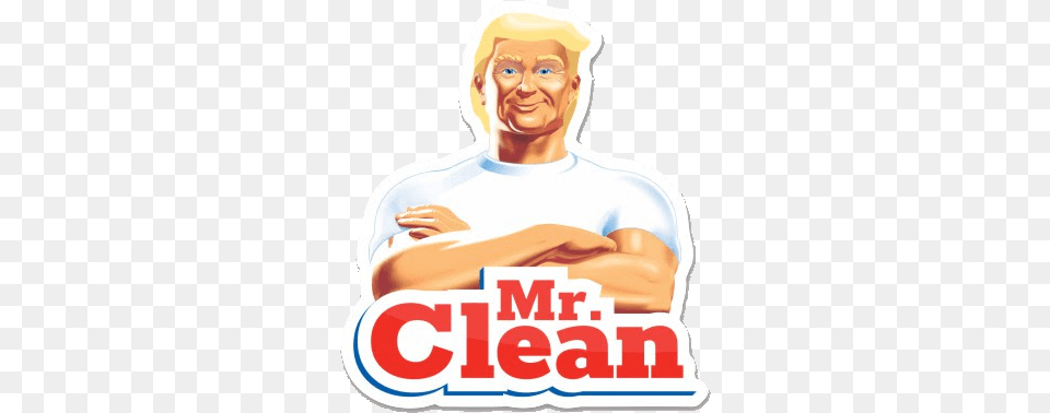 Mr Clean, T-shirt, Clothing, Person, Face Free Transparent Png