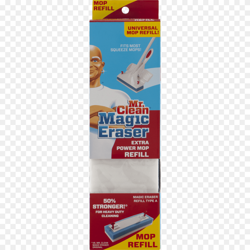 Mr Clean Magic Eraser Extra Power Mop Refill Refill, Advertisement, Poster, Adult, Female Free Png Download