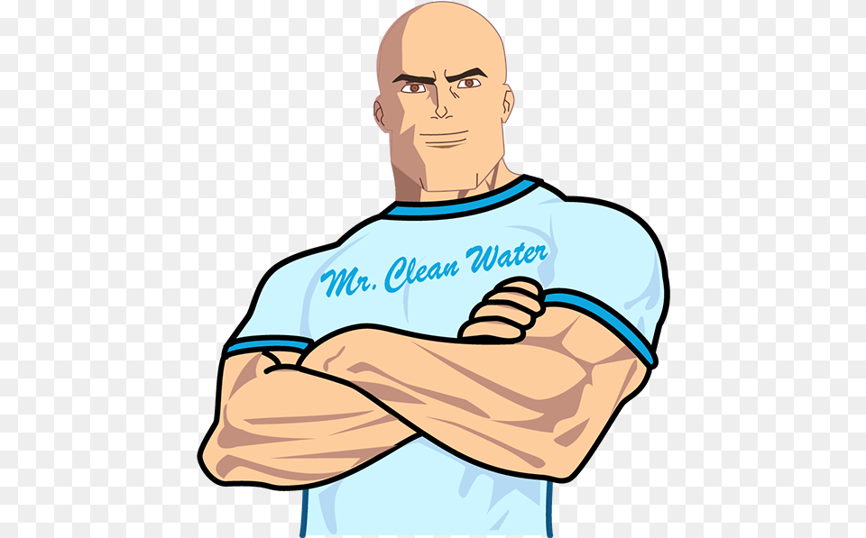 Mr Clean Man Transparent Background, T-shirt, Clothing, Person, Male Png Image