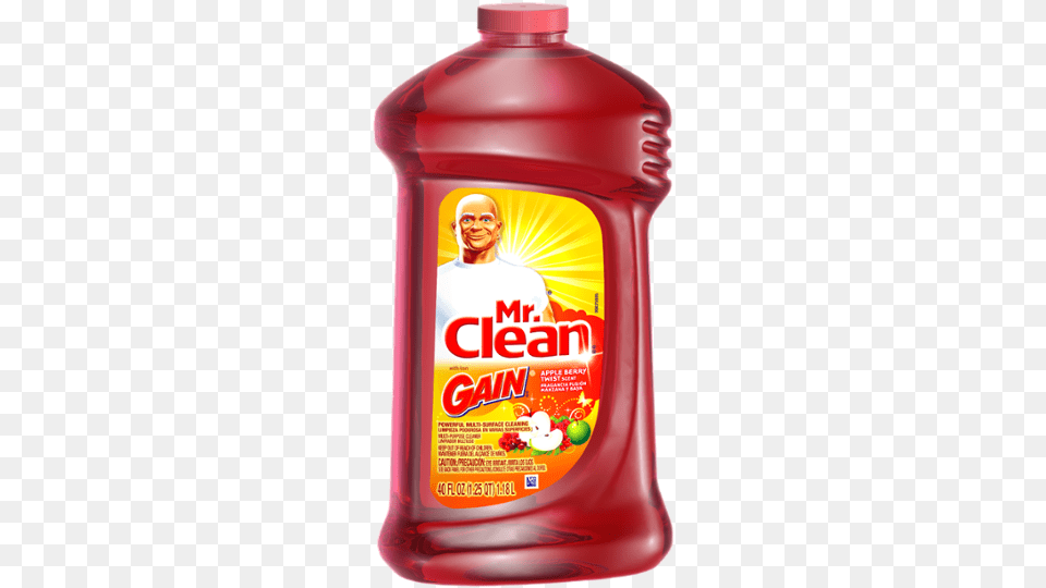 Mr Clean With Apple Berry Twist Scent Multi Surface Mr Clean With Multi Surface Cleaner Apple Berry Twist, Food, Seasoning, Syrup, Bottle Free Transparent Png
