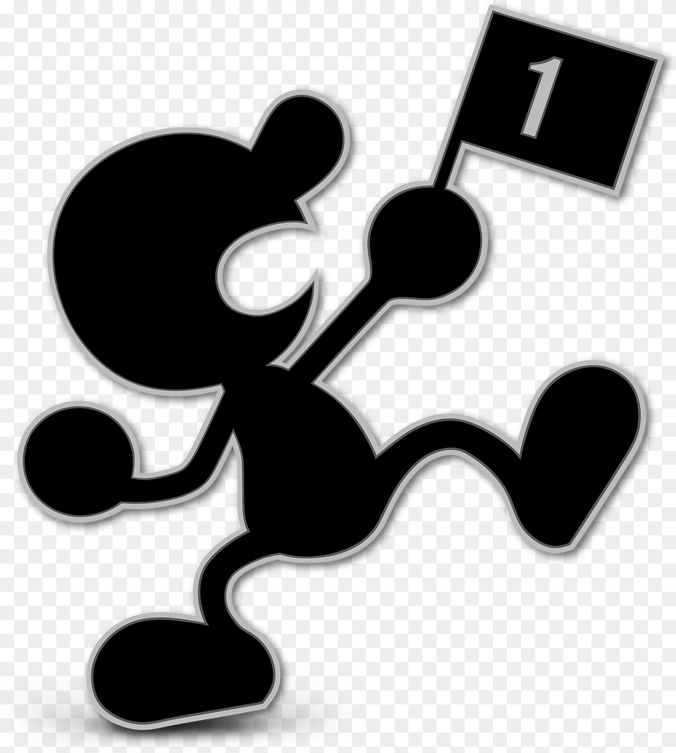 Mr Game And Watch Mr Game And Watch Smash Ultimate, Silhouette, Dynamite, Weapon, Stencil Png Image