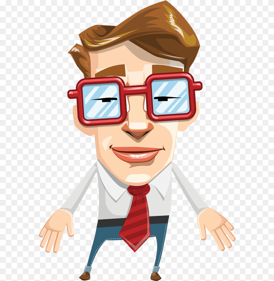 Mr Geekson Character Animator, Accessories, Glasses, Formal Wear, Tie Png