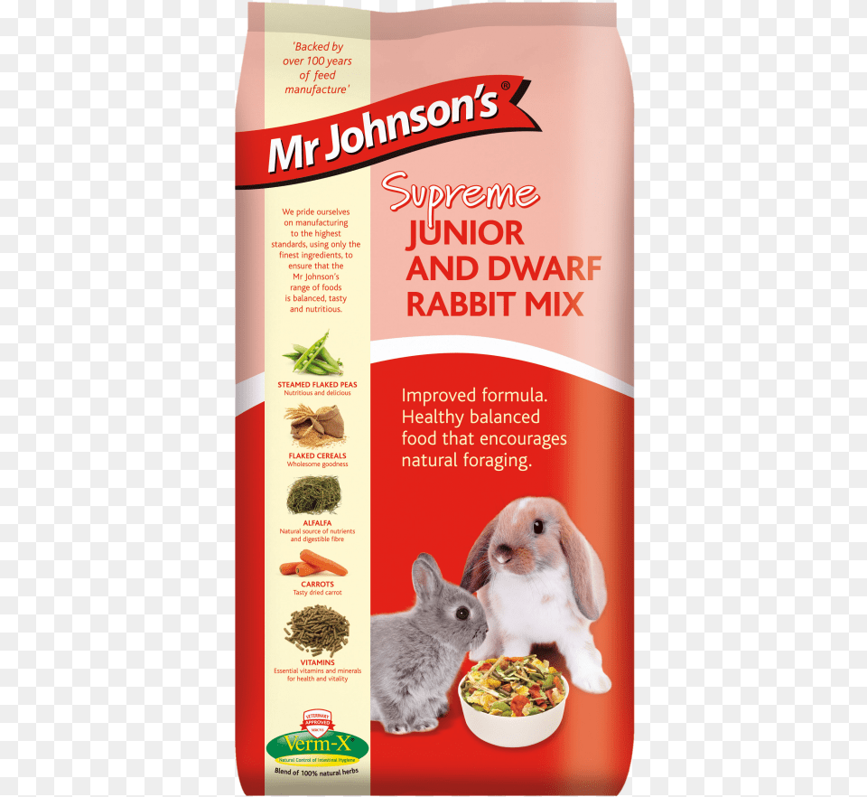 Mr Johnson39s Supreme Junior Amp Dwarf Rabbit Mix Mr Johnsons Supreme Junior And Dwarf Rabbit Food Mix, Advertisement, Poster, Animal, Mammal Free Transparent Png