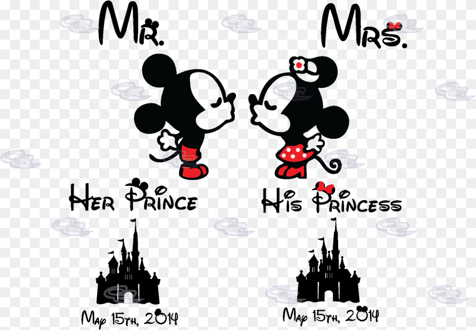 Mr Mrs Little Mickey Minnie Mouse Kiss His Princess Minnie Y Mickey, Blackboard Png Image