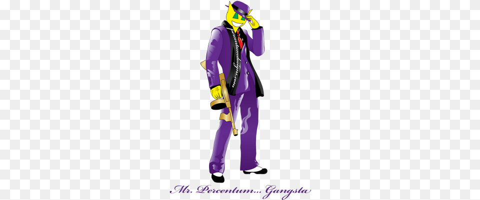 Mr Percentum Gangsta Mr Percentum Gangsta Tile Coaster, Clothing, Costume, Purple, Person Free Png
