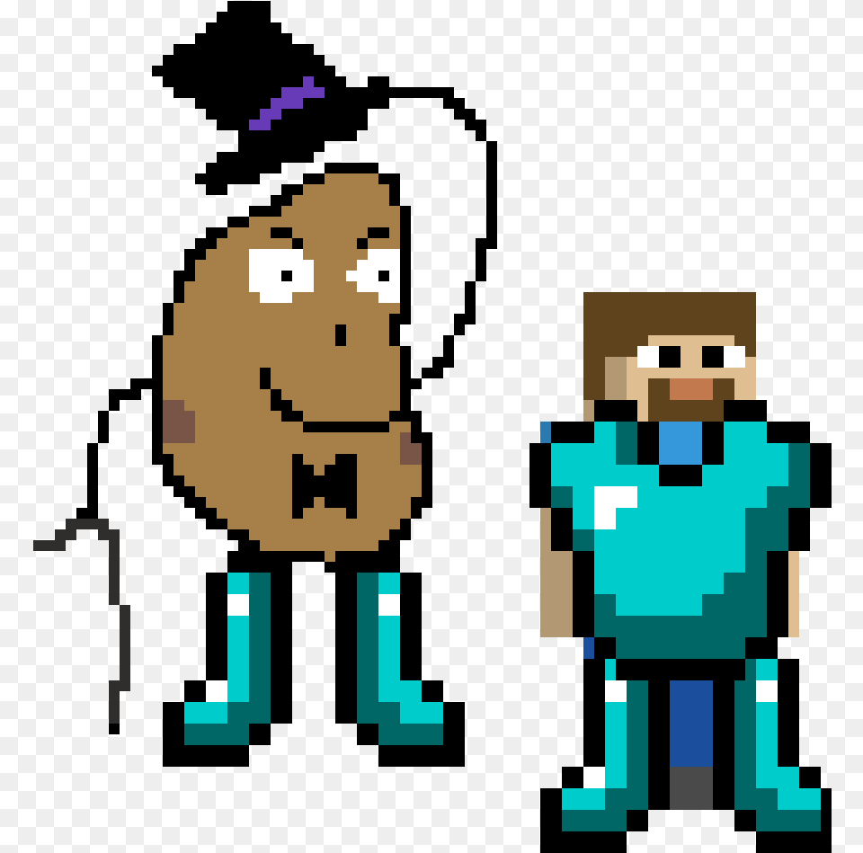 Mr Potato Man Vs Steve Minecraft Diamond Sword And Armor, Qr Code Png Image