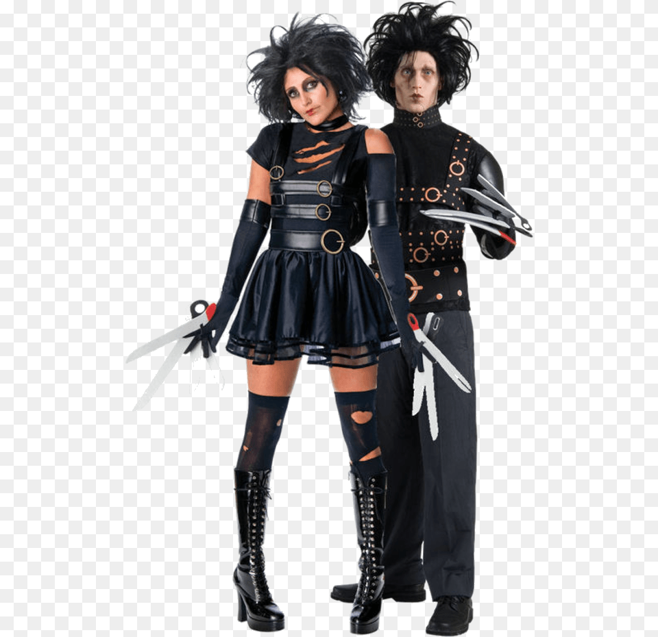 Mr U0026 Miss Edward Scissorhands Combination Sc 1 Couple Ideas Halloween Fancy Dress, Clothing, Costume, Person, Female Free Png Download