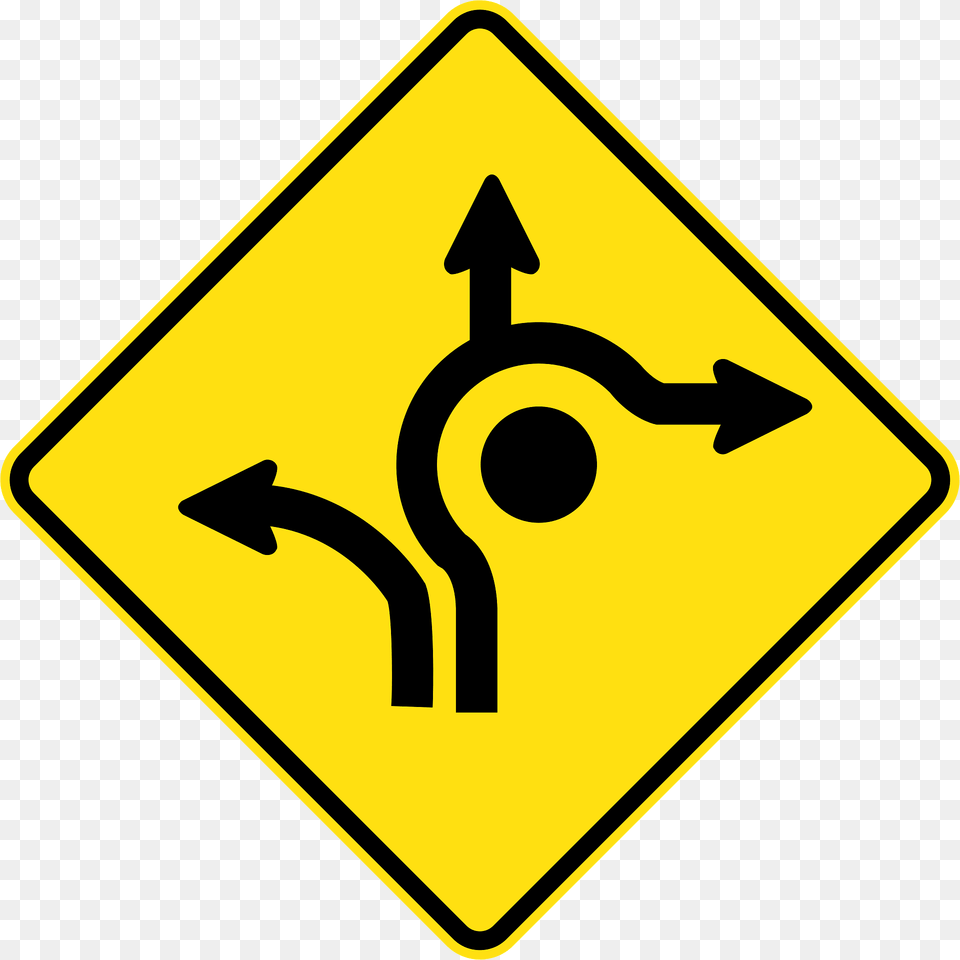 Mr Wdad 10 Roundabout Directional Lanes Used In Western Australia Clipart, Sign, Symbol, Road Sign Free Png Download