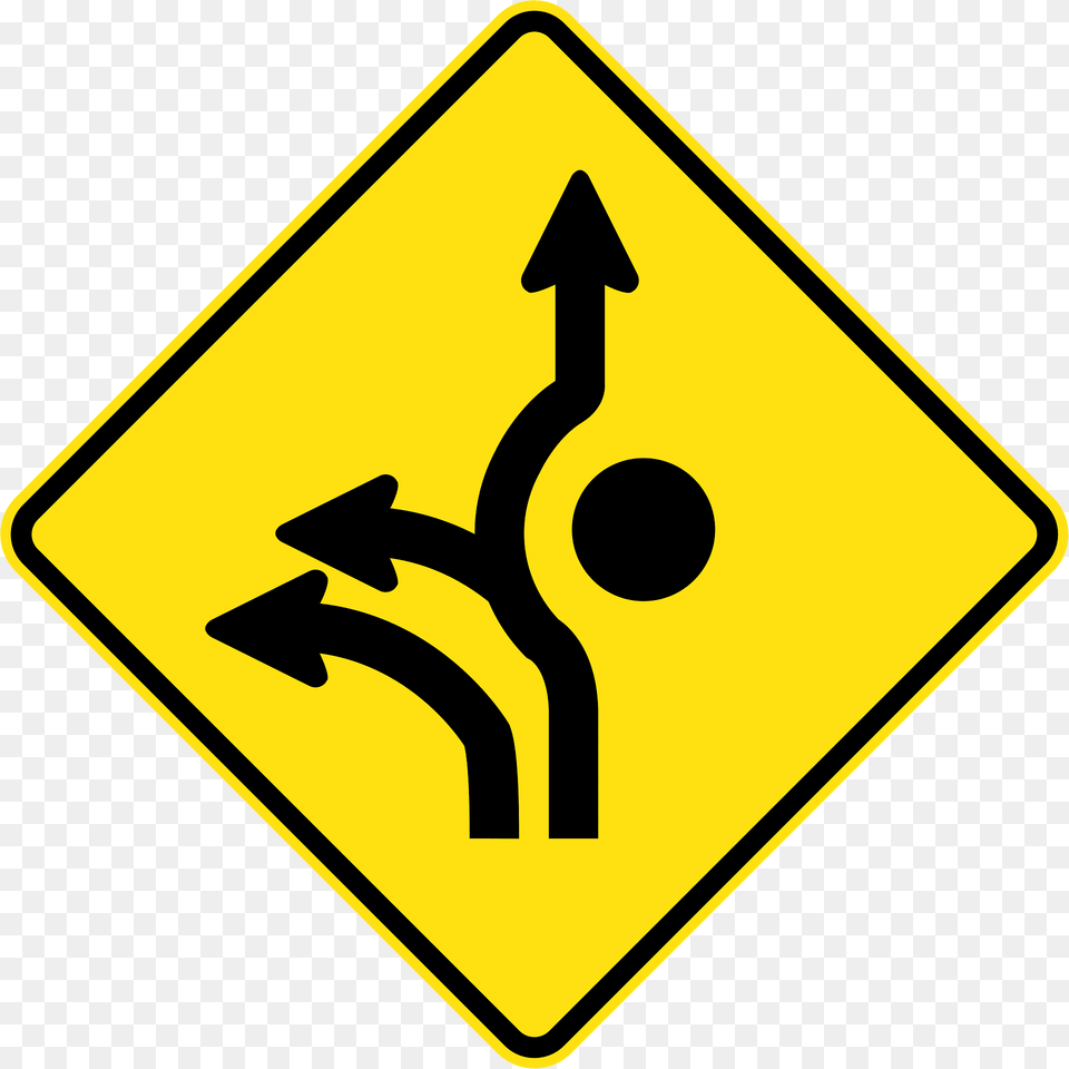 Mr Wdad 17 Roundabout Directional Lanes Used In Western Australia Clipart, Road Sign, Sign, Symbol Free Transparent Png