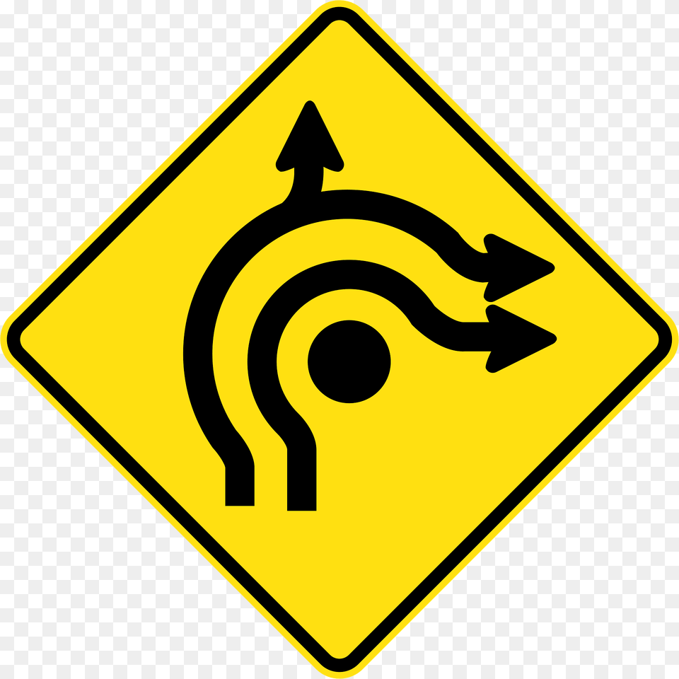 Mr Wdad 19 Roundabout Directional Lanes Used In Western Australia Clipart, Sign, Symbol, Road Sign Free Png Download