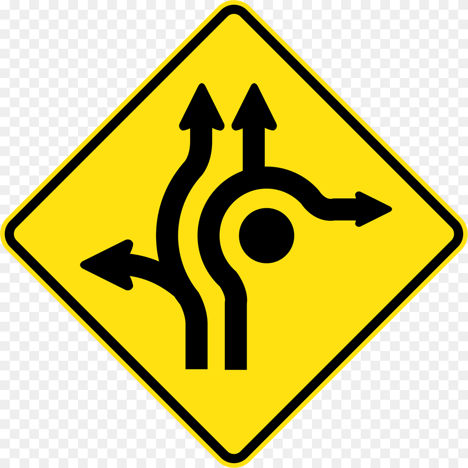 Mr Wdad 5 Roundabout Directional Lanes Used In Western Australia And Darwin Northern Territory Clipart, Sign, Symbol, Road Sign Png Image