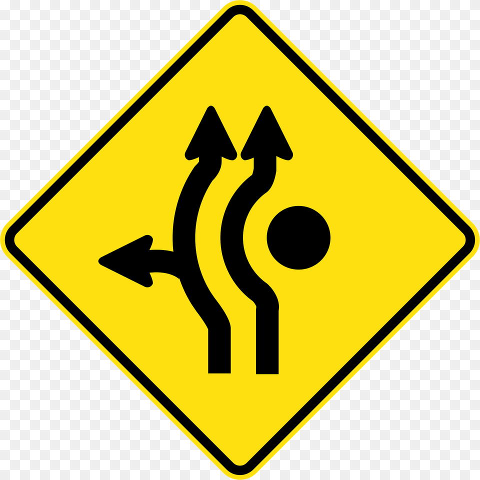Mr Wdad 6 Roundabout Directional Lanes Used In Western Australia And Darwin Northern Territory Clipart, Road Sign, Sign, Symbol Free Transparent Png