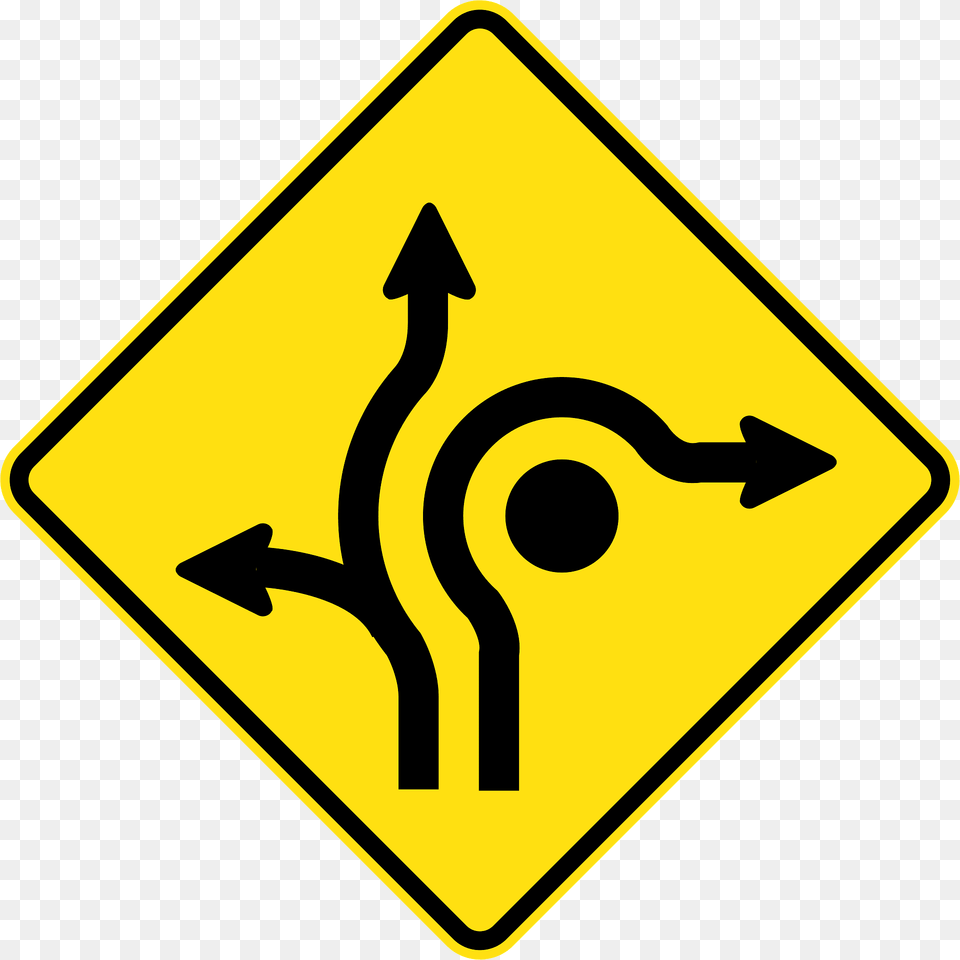Mr Wdad 9 Roundabout Directional Lanes Used In Western Australia Clipart, Sign, Symbol, Road Sign Png Image